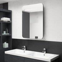 Berkfield Home LED Bathroom Mirror Cabinet Black 60x11x80 cm | Size: 60 x 11 x 80 cm