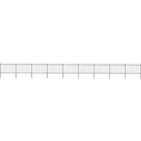 Berkfield Home Garden Fence with Spear Top Steel 15.3x1.2 m Black