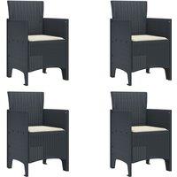 Berkfield Home Garden Chair Set of 4 Anthracite Polypropylene Standard