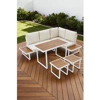 More4Homes Amalfi Garden Dining Set 6 Seater Corner Dining Furniture with Table in Beige
