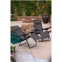 Neo Zero Gravity Recliner Garden Sun Loungers in Dark Grey