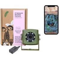 Green Feathers Wired Network Bird Box & Wildlife HD Camera 3rd Gen (Camera Only) in Green
