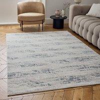 THE RUGS Carmel Abstract Area Rug Runner Soft Pile Living Room Bedroom in Navy | Size: 80 cm x 300 cm