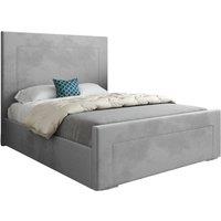 KDMD Elba Upholstered Soft Velvet Designer Bed Frame in Grey | Size: Small Single