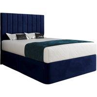 KDMD Enrico Upholstered Soft Velvet Designer Bed Frame in Blue | Size: Small Single
