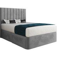 KDMD Enrico Upholstered Soft Velvet Designer Bed Frame in Grey | Size: Single