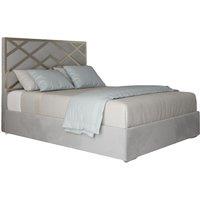 KDMD George Upholstered Soft Velvet Metal Designer Bed Frame in Grey | Size: King