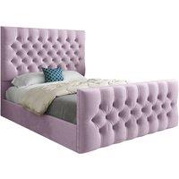 KDMD Highland Upholstered Soft Velvet Designer Bed Frame in Pink | Size: Small Single