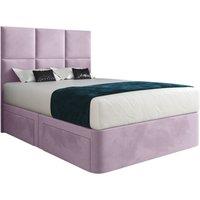 KDMD Dime Upholserted Floorstanding Headboard With Divan Designer Bed Frame in Pink | Size: Small Single