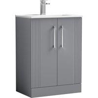 Balterley Vanity Unit w/ Basin Floor Standing, Soft Close 2 Door w/ Rectangular Sink, Bathroom Vanity Units w/ Basin, Partial Fluted Sink Cabinet