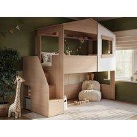Flair Dreamland House Staircase Midsleeper in Light Oak | Size: Single
