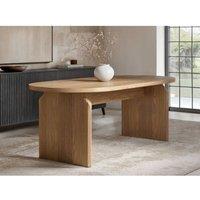 Solace+Co Varm Wooden Ribbed Dining Table Oak in Light Oak