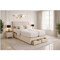 PARADISE BEDS LTD Emma Storage Electric Adjustable Mobility Bed with Mattress in Cream | Size: Double