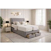 PARADISE BEDS LTD Emma Storage Electric Adjustable Mobility Bed with Mattress in Grey | Size: Double