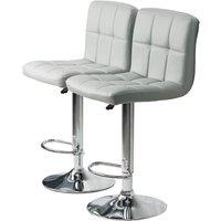 Gr8 Home Set Of 2 Light Grey Faux Leather Swivel Bar Stool