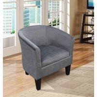Comfy Living Ltd Brushed Velvet Tub Chair in Grey