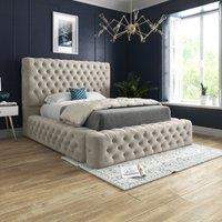 KDMD Grand Milan Pleated Upholstery Cream Bed Frame | Size: Small Single