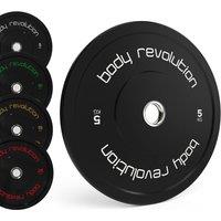 Monstershop Body Revolution Olympic Bumper Plates Black 80kg SET 2x5kg 2x15kg