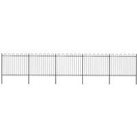 Berkfield Home Garden Fence with Hoop Top Steel 8.5x1.5 m Black