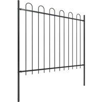 Berkfield Home Garden Fence with Hoop Top Steel 1.7 m Black