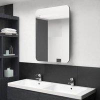 Berkfield Home LED Bathroom Mirror Cabinet Black 60x11x80 cm | Size: 60 x 11 x 80 cm