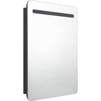 Berkfield Home LED Bathroom Mirror Cabinet Black 60x11x80 cm | Size: 60 x 11 x 80 cm