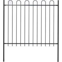 Berkfield Home Garden Fence with Hoop Top Steel 1.7 m Black