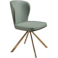 Angel Cerda Light Green Leatherette Swivel Dining Chair with Rose