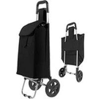 EONLION Large Folding Shopping Cart Waterproof 2-Wheel Trolley in Black