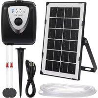 Havendro Pond Water Oxygen Pump Oxygenator Solar Powered 2 Air Stone in Black