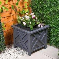Havendro 2 Grey Lattice Square Plastic Planter Flower Pot | Size: 1.25kg