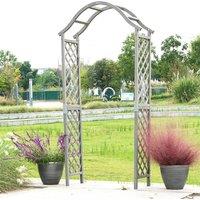Nordara Garden Wooden Pergola Arch, Grey Wood Trellis for Rose Climbing Plants