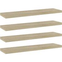 Berkfield Home Bookshelf Boards 4 pcs Sonoma Oak 40x10x1.5 cm Engineered Wood in Brown