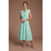 Coast Women's Petite Belted Crepe Dress in Mint | Size: 10