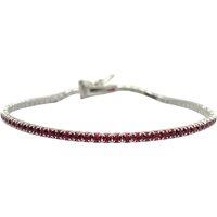 Harfi Women's Ruby Gemstone Sterling Silver Tennis Bracelet in Red | Size: 18 cm