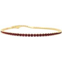 Harfi Women's Garnet January Birthstone Dainty Gold Plated Tennis Bracelet | Size: 7 inches