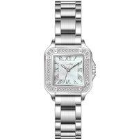 VON BREYER Women's Luna Watches Silver Watch with Diamond-Set Bezel in a Luxury Red Presentation Box