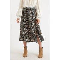Louche Women's Kiyo Roar Print Midi Skirt in Brown | Size: 14