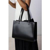 Where's That From Women's Bailee Double Handle Tote Bag with Central Fastening in Black