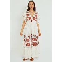 ELAINA FASHION Women's Boho Embroidered Maxi Dress