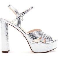 Moda In Pelle Women's 'Mardonia' Porvair Heeled Sandals in Silver | Size: 6