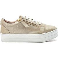Moda In Pelle Women's 'Abbee' Leather Chunky Trainers in Gold | Size: 8