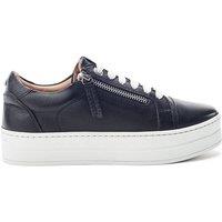 Moda In Pelle Women's 'Abbee' Leather Chunky Trainers in Black | Size: 5