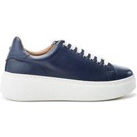 Moda In Pelle Women's 'Cherrie' Leather Wedge Trainers in Navy | Size: 6
