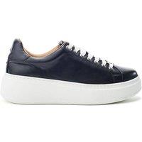 Moda In Pelle Women's 'Cherrie' Leather Wedge Trainers in Black | Size: 7