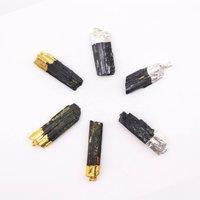 KDMD Women's 6 Assorted Indian Tourmaline Gold Plated Pendants