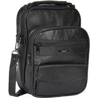 House of Leather Men's Mens Leather Cross Body Organiser Bag HOL8541 in Black