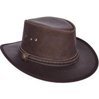 House of Leather Men's Leather Australian Bush Hat Outback Style HL3341 in Brown | Size: Small