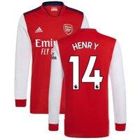Arsenal FC Men's Mens 2021 - 2022 Long Sleeve Home Shirt - Henry 14 in Red | Size: Small