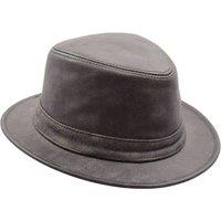 House of Leather Men's Leather Trilby Hat Soft Lightweight Cap HL004 Brown | Size: XL